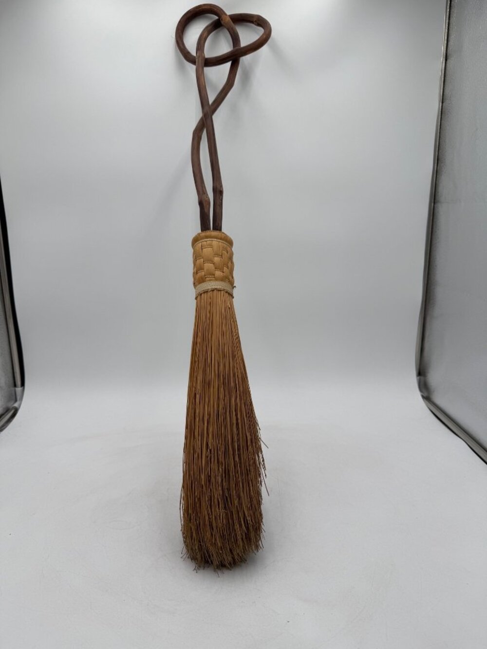 Handcrafted Natural Wooden Handle Broom Woven Straw Rustic Granmacore Cottagecor